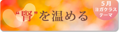 5月のテーマ『“腎”を温める』