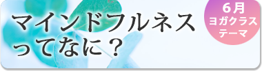 6月のテーマ『マインドフルネスってなに?』